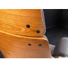 Fauteuil de bureau tissu gris et noyer Oliver