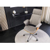 Fauteuil de bureau tissu gris et noyer Oliver
