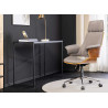 Fauteuil de bureau tissu gris et noyer Oliver