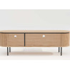 Meuble TV arrondi 3 portes couleur naturelle Lili