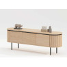 Meuble TV arrondi 3 portes couleur naturelle Lili