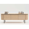 Meuble TV arrondi 3 portes couleur naturelle Lili