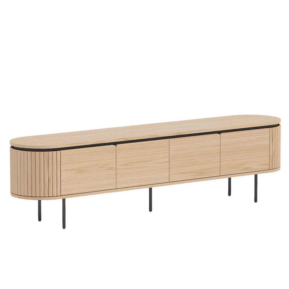 Meuble TV moderne arrondi 4 portes Lili