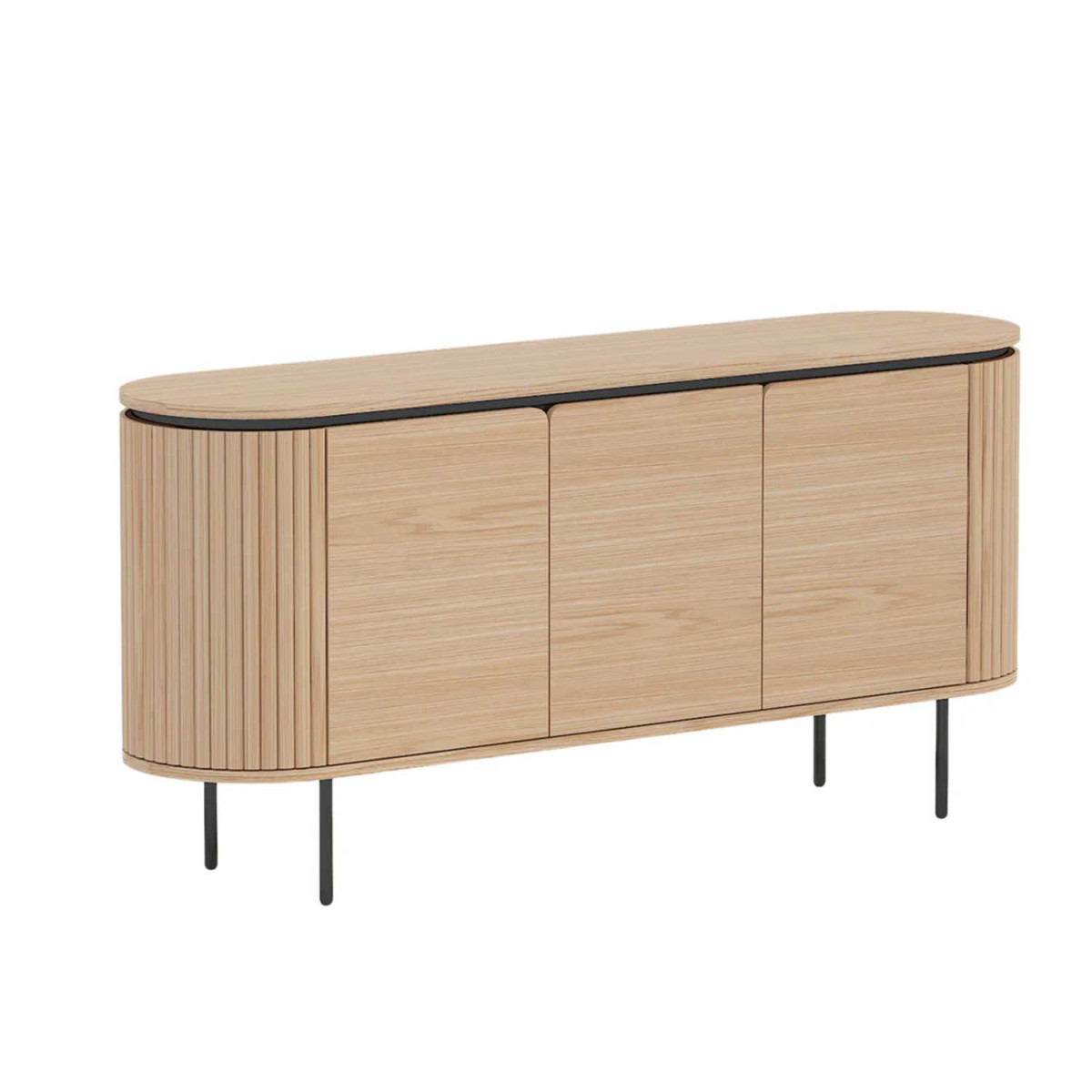 Buffet moderne arrondi 3 portes 160 cm Lili