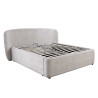 Lit coffre tissu bouclé grège avec rangement Natalia