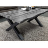 Table basse 90 cm en bois aspect chêne sauvage gris Joka