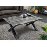 Table basse 90 cm en bois aspect chêne sauvage gris Joka