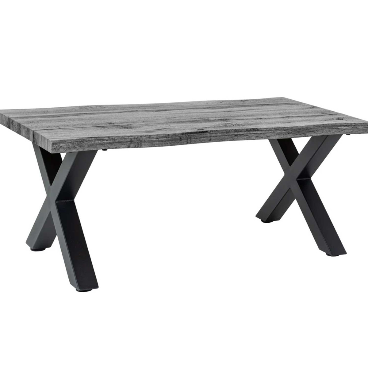 Table basse 90 cm en bois aspect chêne sauvage gris Joka