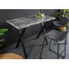Table de bar en bois aspect chêne sauvage gris Joka