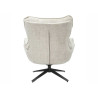Fauteuil pivotant en tissu beige champagne et métal noir Logan