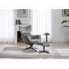 Fauteuil à oreilles pivotant moderne en velours gris Jade