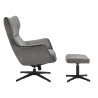 Fauteuil à oreilles pivotant moderne en velours gris Jade