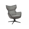 Fauteuil à oreilles pivotant moderne en velours gris Jade