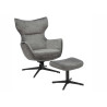 Fauteuil à oreilles pivotant moderne en velours gris Jade