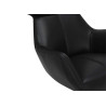 Fauteuil à oreilles pivotant simili cuir noir Jade