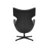 Fauteuil à oreilles pivotant simili cuir noir Jade