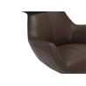 Fauteuil à oreilles pivotant simili cuir marron Jade