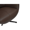 Fauteuil à oreilles pivotant simili cuir marron Jade