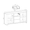 Meuble buffet moderne cachemire 168 cm Bari
