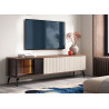 Meuble TV noyer et cachemire 180 cm à LED Vici