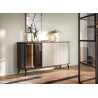 Buffet moderne noyer et cachemire 154 cm à LED Vici