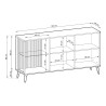 Buffet moderne noyer et cachemire 154 cm à LED Vici