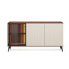 Buffet moderne noyer et cachemire 154 cm à LED Vici
