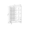 Vitrine moderne noyer et cachemire 161 cm à LED Vici