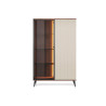 Vitrine moderne noyer et cachemire 161 cm à LED Vici
