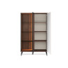 Vitrine moderne noyer et cachemire 161 cm à LED Vici