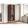 Vitrine moderne noyer et cachemire 161 cm à LED Vici