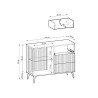 Commode moderne verre et bois noyer et cachemire à LED Vici