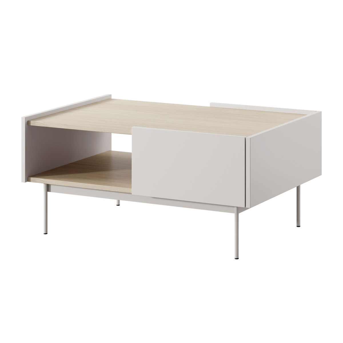 Table basse moderne cachemire et chêne 97 cm Color