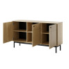Meuble buffet moderne 3 portes chêne Japandi