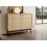 Commode moderne 2 portes chêne et noir Japandi