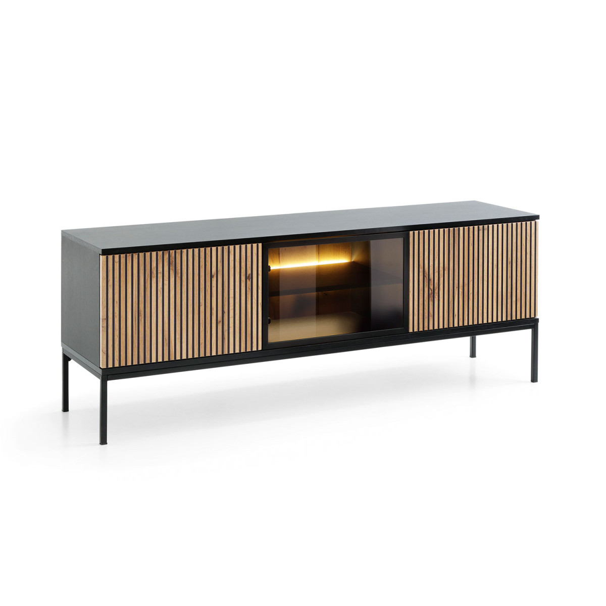 Meuble TV moderne 3 portes à LED Sento