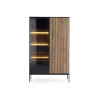 Meuble vitrine bois et verre à LED Sento
