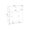 Meuble vitrine 2 portes verre et bois à LED Sento