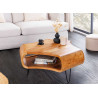Table basse 90 cm en acacia finition miel Nivor