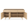 Meuble buffet chêne clair 3 portes et 3 tiroirs Helion