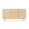 Meuble buffet chêne clair 3 portes et 3 tiroirs Helion