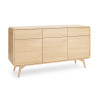 Meuble buffet chêne clair 3 portes et 3 tiroirs Helion
