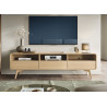 Meuble TV chêne clair 3 niches et 3 tiroirs Helion