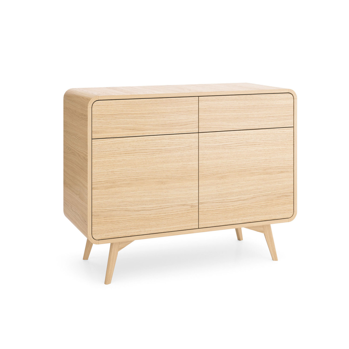 Commode chêne clair 2 portes et 2 tiroirs Helion
