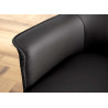 Lot de 2 chaises pivotantes en cuir et tissu noir Darek