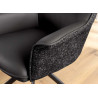Lot de 2 chaises pivotantes en cuir et tissu noir Darek