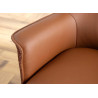 Lot de 2 chaises pivotantes en cuir et tissu marron Darek