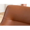 Lot de 2 chaises pivotantes en cuir et tissu marron Darek