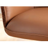Lot de 2 chaises pivotantes en cuir et tissu marron Darek