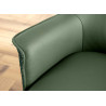 Lot de 2 fauteuils pivotants en cuir et tissu vert Darek